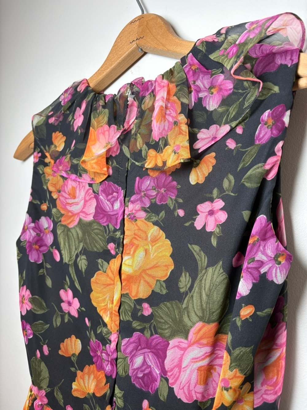 Vintage 1960s/70s Futura Couture of NY Floral Chiffon Maxi Dress - Picture 6 of 12